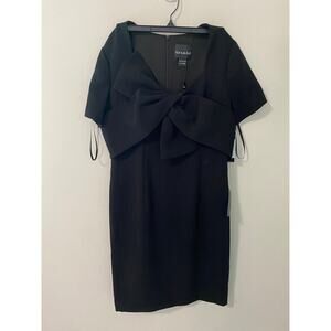New Shani Collection Bow Detail Crepe Gown in Black Size 4